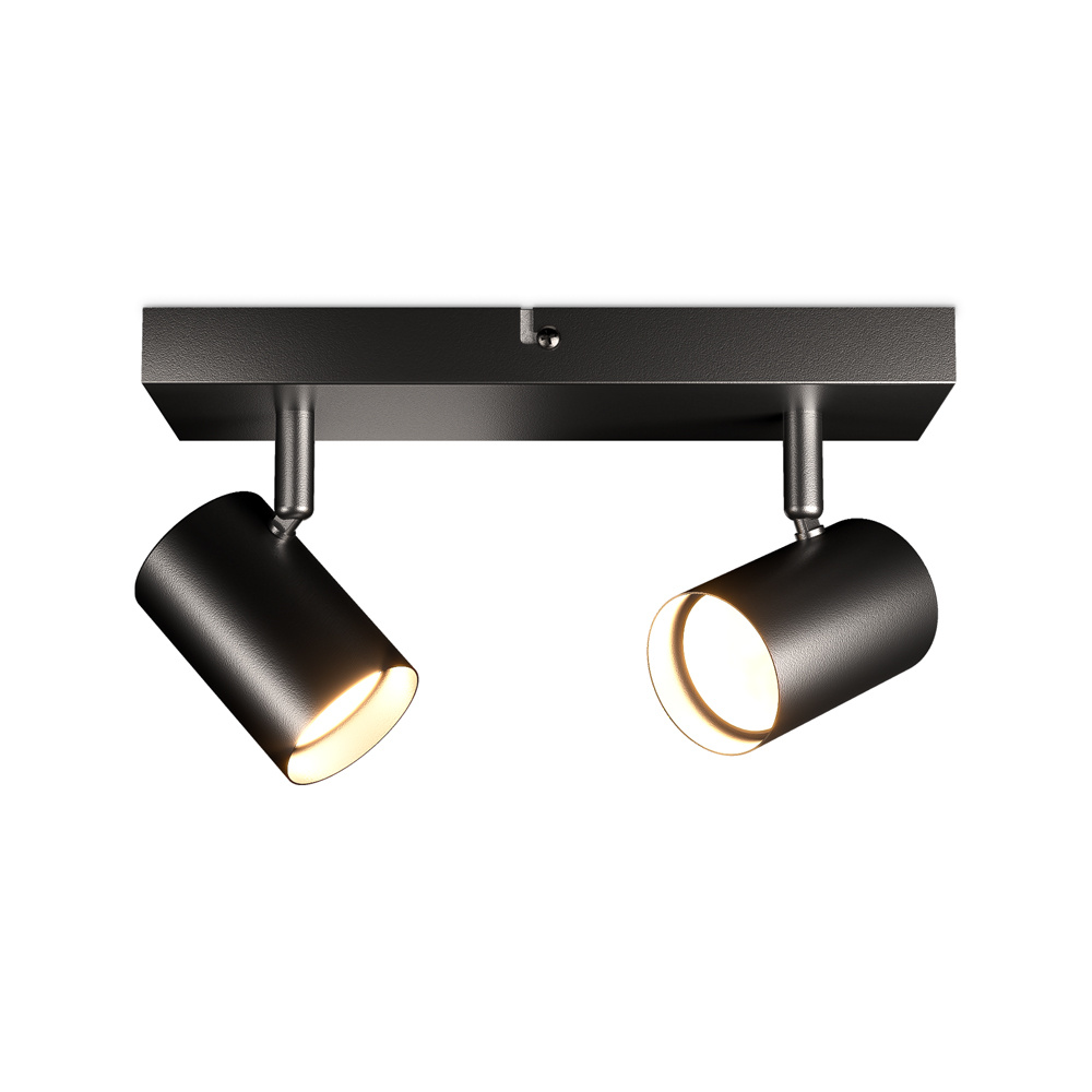 HOFTRONIC™ Lark LED Plafondlamp 2 spots GU10 Fitting Kantelbaar Draaibaar Zwart