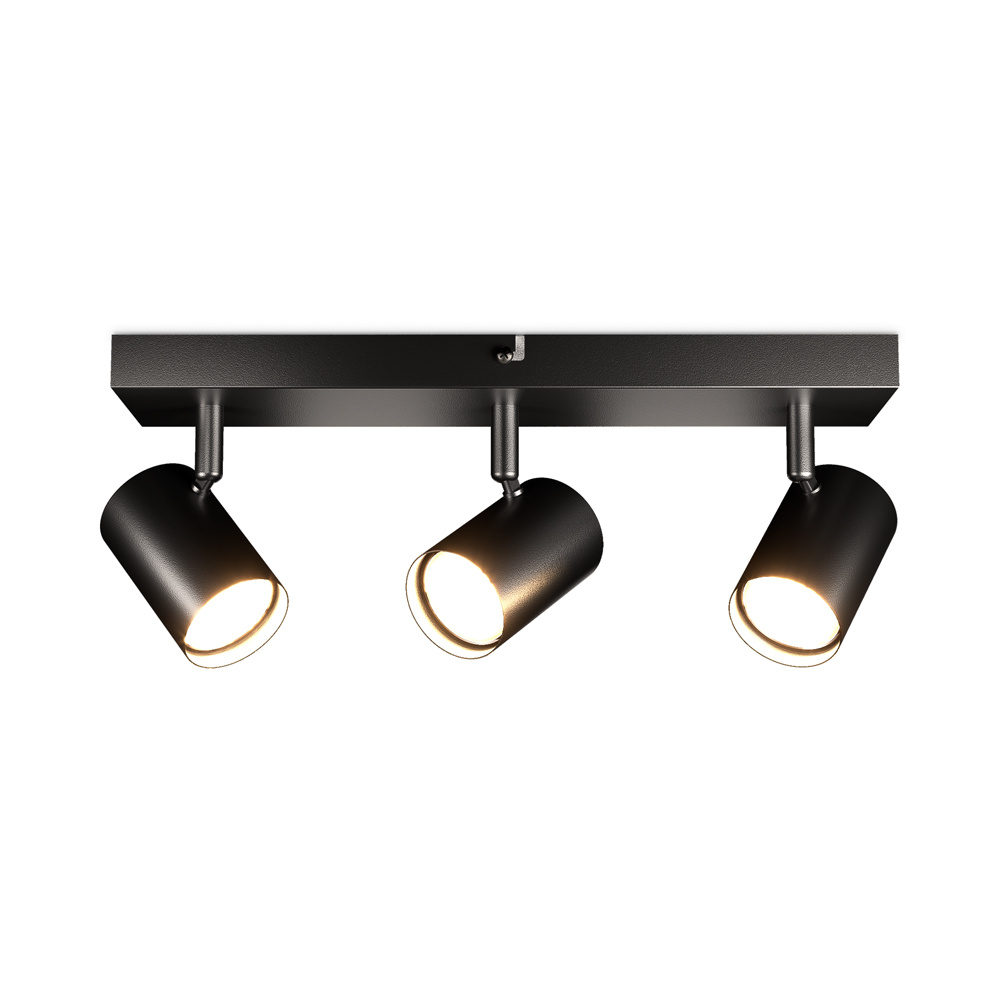 HOFTRONIC™ Lark - LED Plafondlamp - 3 spots - GU10 Fitting - Kantelbaar & Draaibaar - Zwart