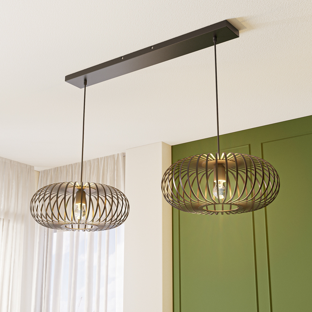 HOFTRONIC™ Cosmos - LED Hanglamp - 2 spots - Dimbaar - E27 Fitting - Zwart