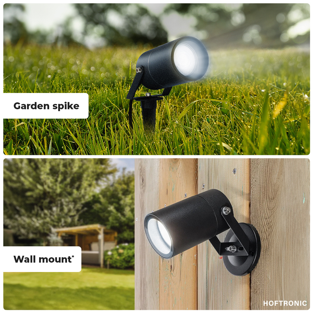 9x Spikey LED Prikspot 5 Watt 6000K zwart IP65 waterdicht - Tuin spots, spots bodem buiten
