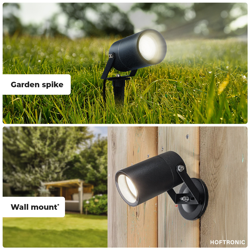 3x Spikey LED Prikspot 5 Watt 4000K Zwart IP65 waterdicht - Tuin spots, spots bodem buiten