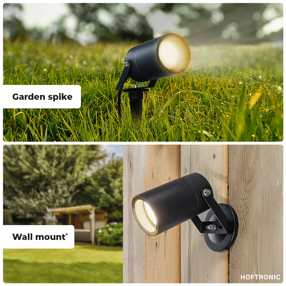 9x Spikey LED Prikspot 5 Watt 400lm 2700K zwart IP65 waterdicht - Tuin spots, spots bodem buiten