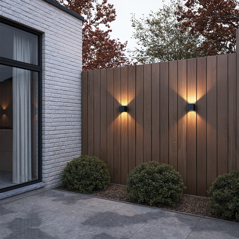 Kansas wandlamp op batterijen - Zwart - IP44 Binnen & buiten - 3000K warmwit licht - Up & Down - USB oplaadbare wandlamp - grote accu - Incl. Bewegin