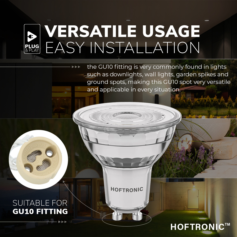 GU10 LED spot - 4 Watt 345 lumen - 2700K Warm wit licht - Dimbaar - LED reflector - Vervangt 50 Watt