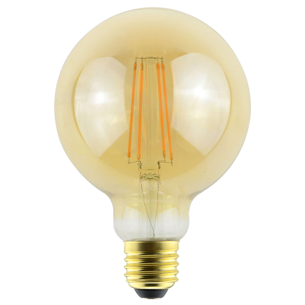 HOFTRONIC™ LED Filament lamp E27 9 Watt 950 Lumen G95 Vorm 2700K Warmwit licht Dimbaar Amber glas