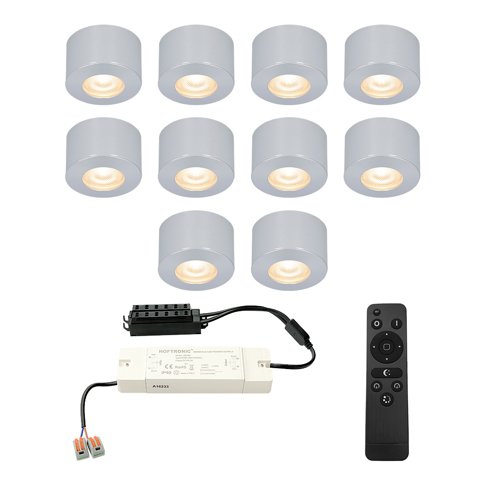 HOFTRONIC™ Complete set 10x3W dimbare LED in opbouwspots Navarra IP44