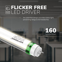 LED T8 TL armatuur IP65 120 cm 3000K 18W 2880lm 160lm/W Flikkervrij koppelbaar