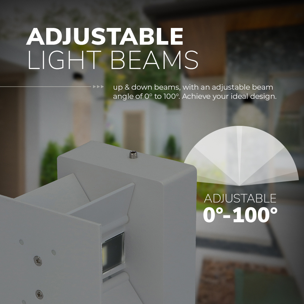 Kansas LED wandlamp - 3000K warm wit - 7 watt - Up & down light - Kubus - Voor buiten en binnen - Grijs voor binnen en buiten