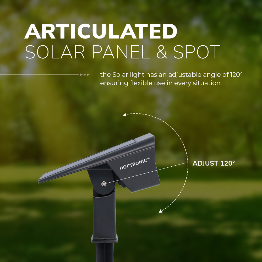 2x Odessa LED Solar Tuinspot 6000K daglicht wit IP65 waterdicht