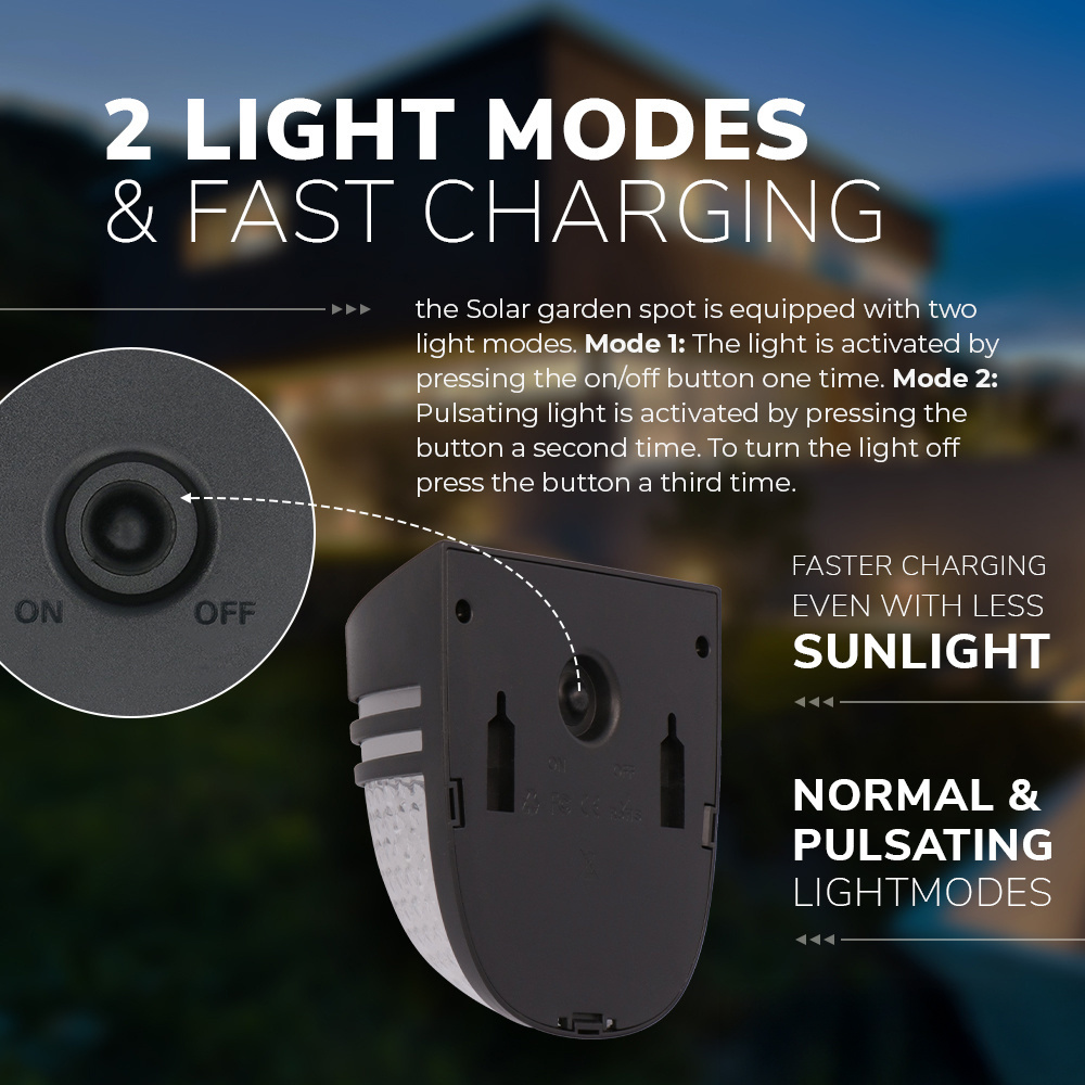 4x Solar LED Wandlamp Tropo 3000K warm wit met bewegingssensor