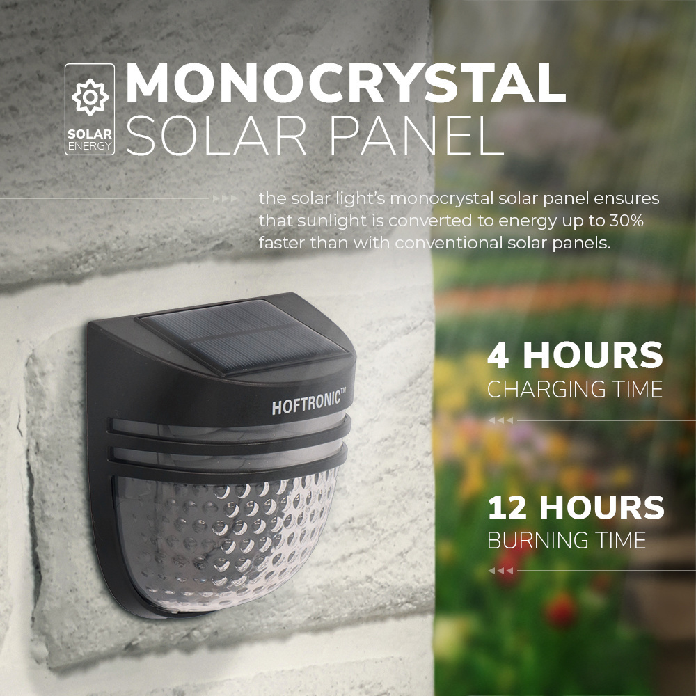 4x Solar LED Wandlamp Tropo 3000K warm wit met bewegingssensor