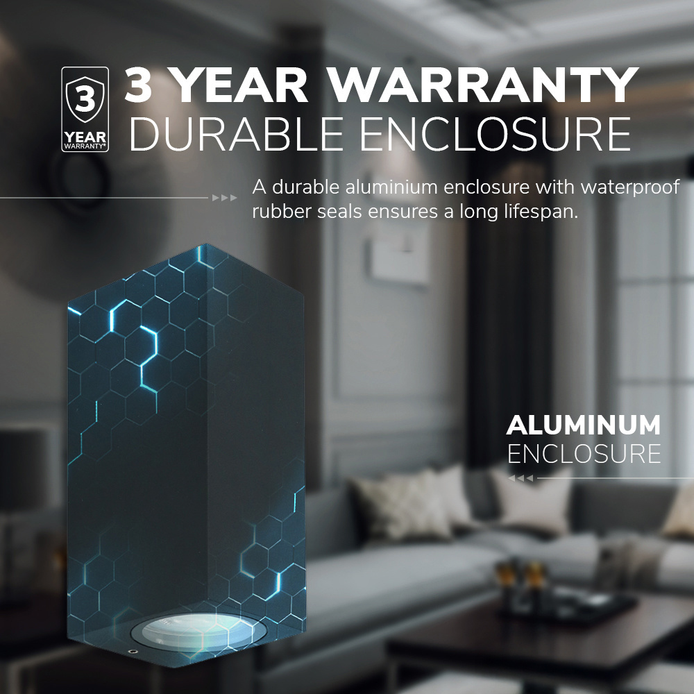 Selma dimbare LED wandlamp - Up & Down light - IP65 - excl. GU10 lichtbron - Zwart - Binnen en buiten - 3 jaar garantie voor binnen en buiten