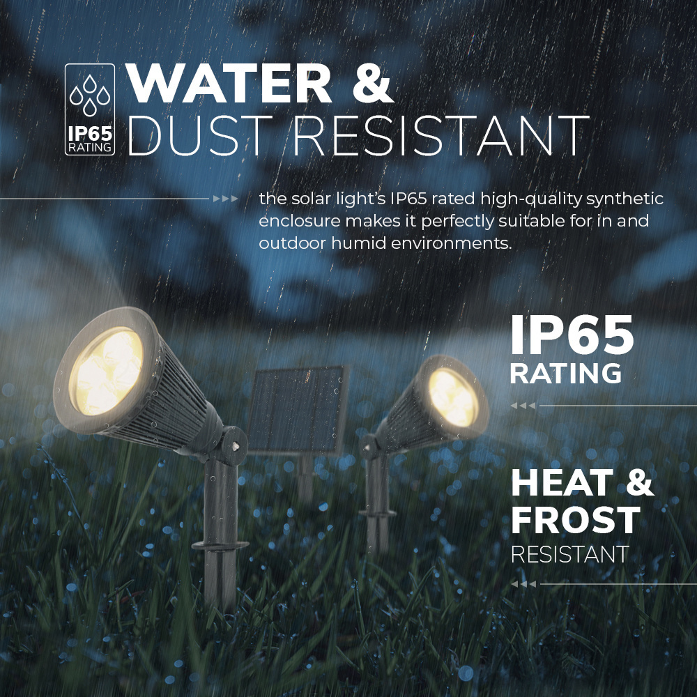 2x Solar LED tuinspot Bend Duo met los zonnepaneel 3000K warm wit Prikspot - Tuin spots, spots bodem buiten
