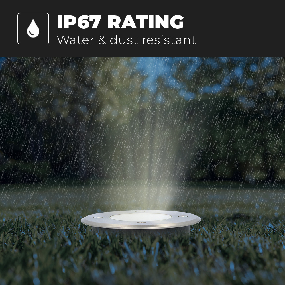 6x Maisy dimbare LED grondspot - Rond - RVS - 6000K daglicht wit - 5 Watt - IP67 straal waterdicht - 3 jaar garantie Grondspot buiten 230V