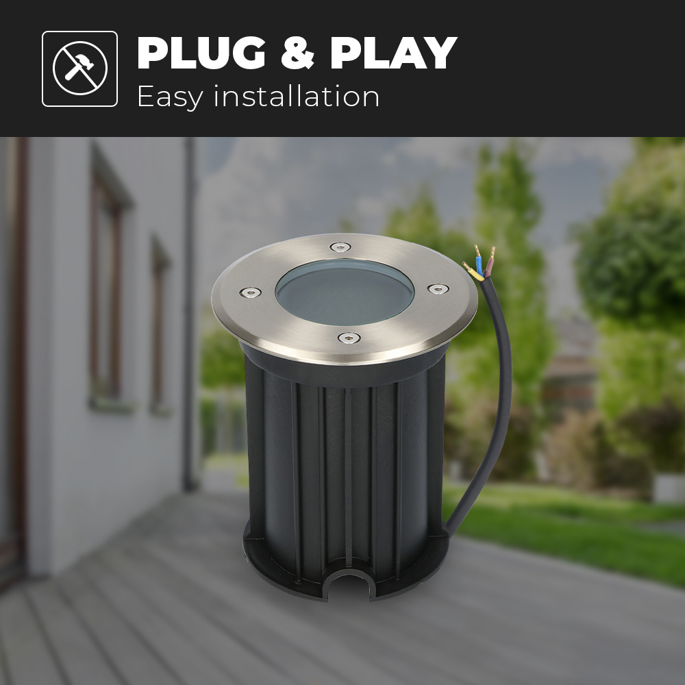 6x Maisy dimbare LED grondspot - Rond - RVS - 6000K daglicht wit - 5 Watt - IP67 straal waterdicht - 3 jaar garantie Grondspot buiten 230V