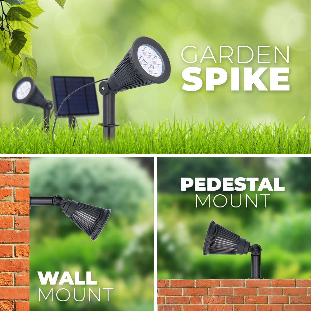 Solar LED Tuinspot Bend Duo met los zonnepaneel 3000K warm wit Prikspot - Tuin spots, spots bodem buiten