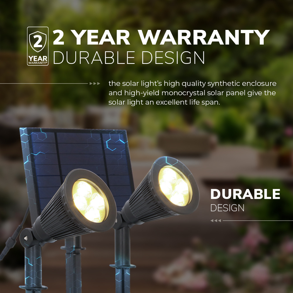 Solar LED Tuinspot Bend Duo met los zonnepaneel 3000K warm wit Prikspot - Tuin spots, spots bodem buiten
