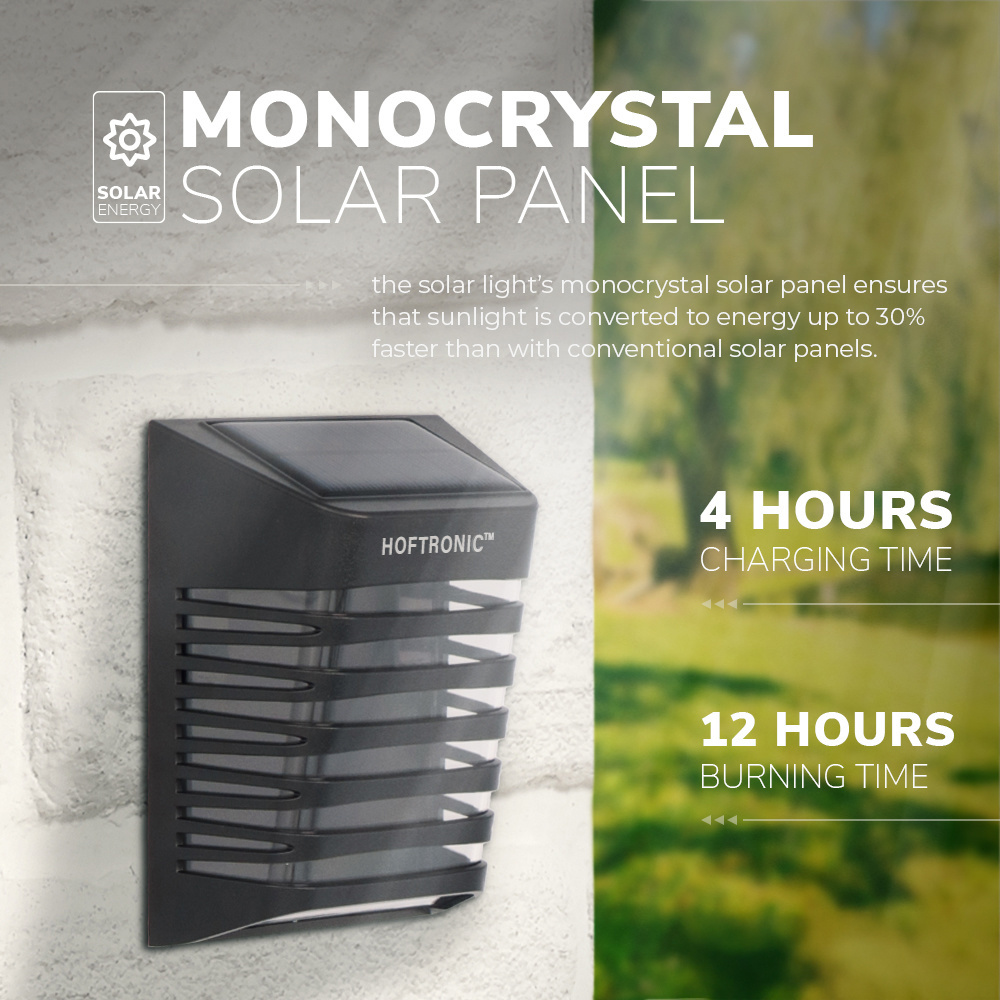 4x Solar LED Wandlamp Dono 3000K warm wit IP65 met bewegingssensor