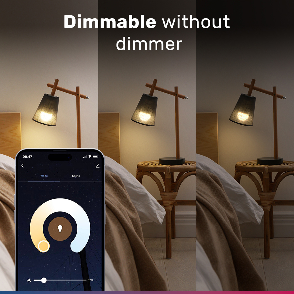 Set van 3 E27 SMART LED Lampen RGBWW Wifi & Bluetooth 14 Watt 1400lm Dimbaar via App