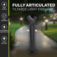 Aspen double LED pedestal lamp 45cm - Tiltable - GU10 fittings - IP65 waterproof - Black - Outdoor lamp suitable as path lighting