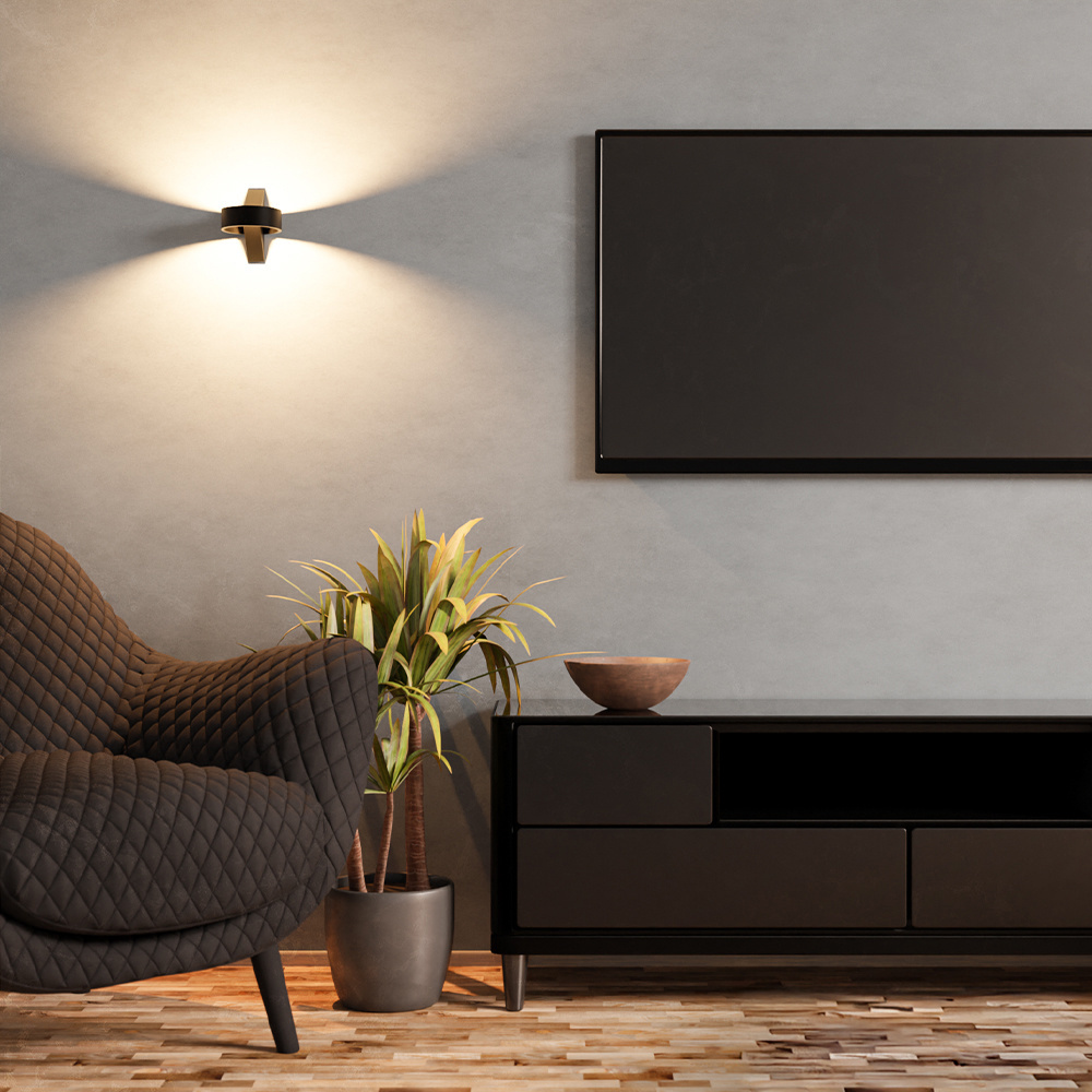 Dimbare Wandlamp Muta zwart 6 Watt 3000K IP54 voor binnen en buiten