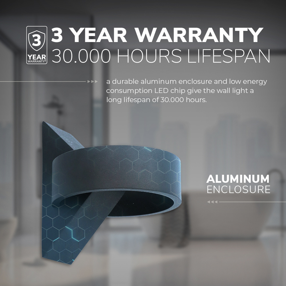 Dimbare Wandlamp Muta zwart 6 Watt 3000K IP54 voor binnen en buiten