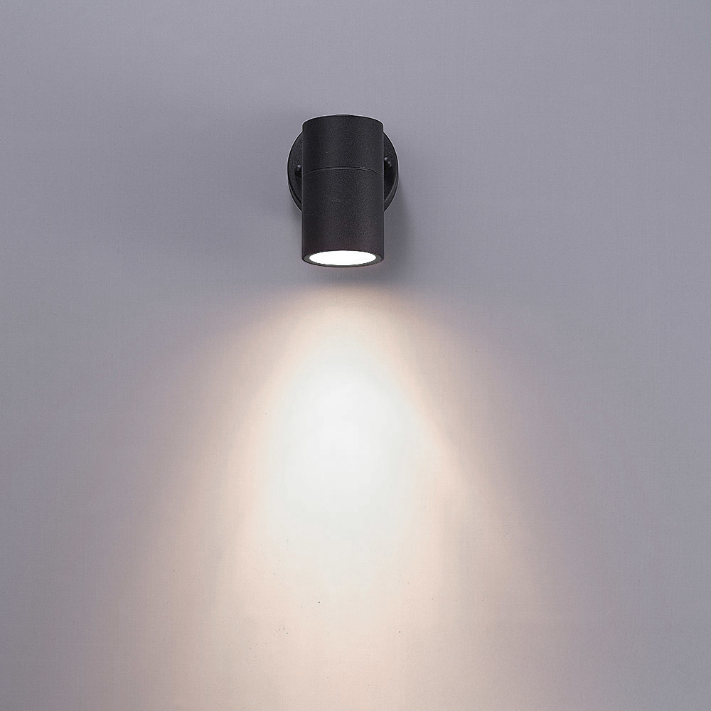 Wandlamp Mason - IP44 Spatwaterdicht - Muurlamp voor binnen en buiten - Incl. 4000K neutraal witte GU10 spot - Dimbaar - Industriële wandlamp - Zwart