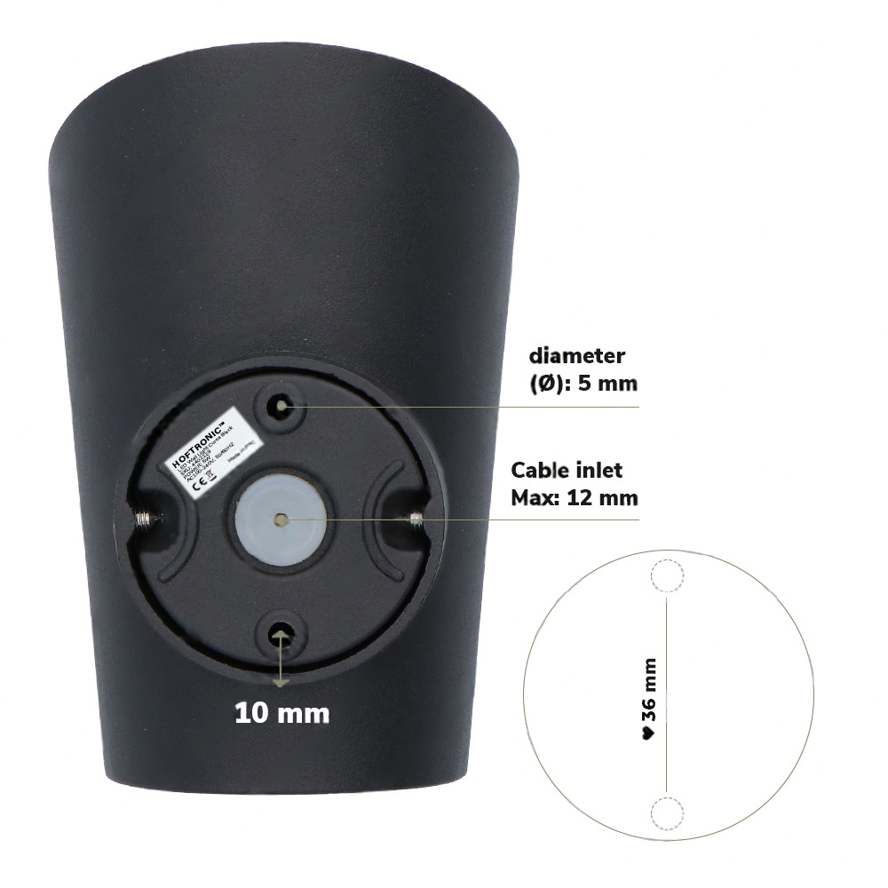 LED Wandlamp Cursa zwart Up & Down 6 Watt 3000K IP54 voor binnen en buiten