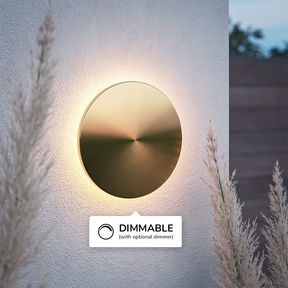 Casper M LED Wandlamp Goud - 2700K warm wit - 11 Watt - Rond - Muurlamp voor binnen en buiten voor binnen en buiten