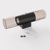 Blaze PIR LED wandlamp smoked glas - Schemer- en bewegingssensor - ex. E27 lichtbronnen - max. 15 Watt - Up & Down light - Muurlamp - Muurverlichting - IP44 voor binnen en buiten – Zwart