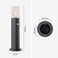Blaze PIR LED Sokkellamp buiten zwart - 45 cm - Schemer- en bewegingssensor - Padverlichting - E27 Fitting - Max. 15W - IP44 - Tuinlantaarn