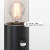 Blaze PIR LED Sokkellamp buiten zwart - 45 cm - Schemer- en bewegingssensor - Padverlichting - E27 Fitting - Max. 15W - IP44 - Tuinlantaarn