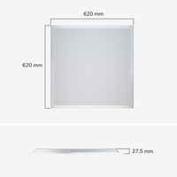 6x LED Paneel - 62x62 cm - 18/25 Watt - 4700 lumen - 190 lumen/watt - 4000K neutraal wit - UGR22 - Flikkervrij - Incl. Philips Xitanium Driver - 5 jaar garantie