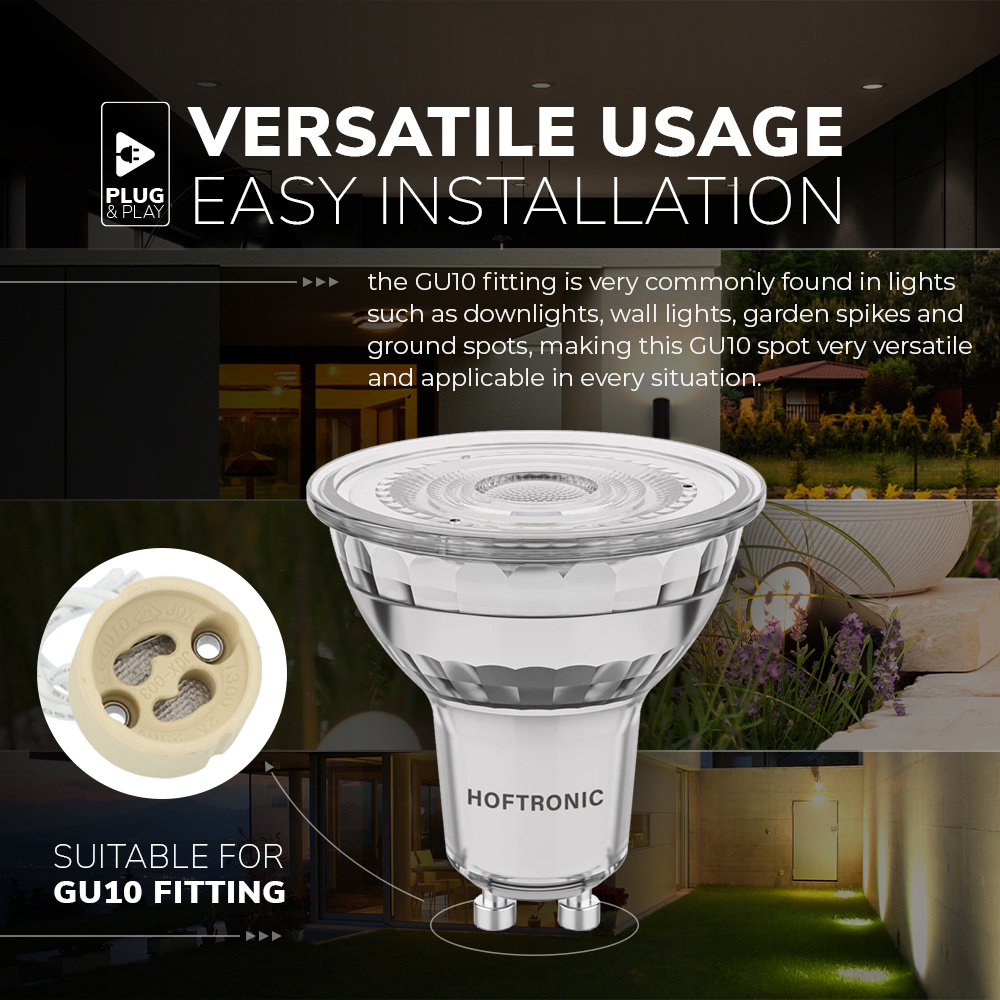 GU10 LED spot - 4 Watt 345 lumen - 4000K Neutraal wit licht - Dimbaar - LED reflector - Vervangt 50 Watt