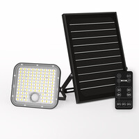 Vega LED Solar Breedstraler met bewegingssensor - Incl. Schemersensor - Los zonnepaneel - Schijnwerper, breedstraler - IP65 waterdicht - 180 LED's - 30 watt - 2800-6500K - Warm wit licht - Daglicht wit licht - 4800 lumen - Zwart
