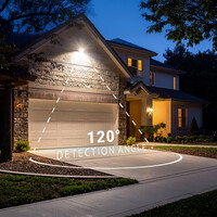 Vega LED Solar Breedstraler met bewegingssensor - Incl. Schemersensor - Los zonnepaneel - Schijnwerper, breedstraler - IP65 waterdicht - 180 LED's - 30 watt - 2800-6500K - Warm wit licht - Daglicht wit licht - 4800 lumen - Zwart