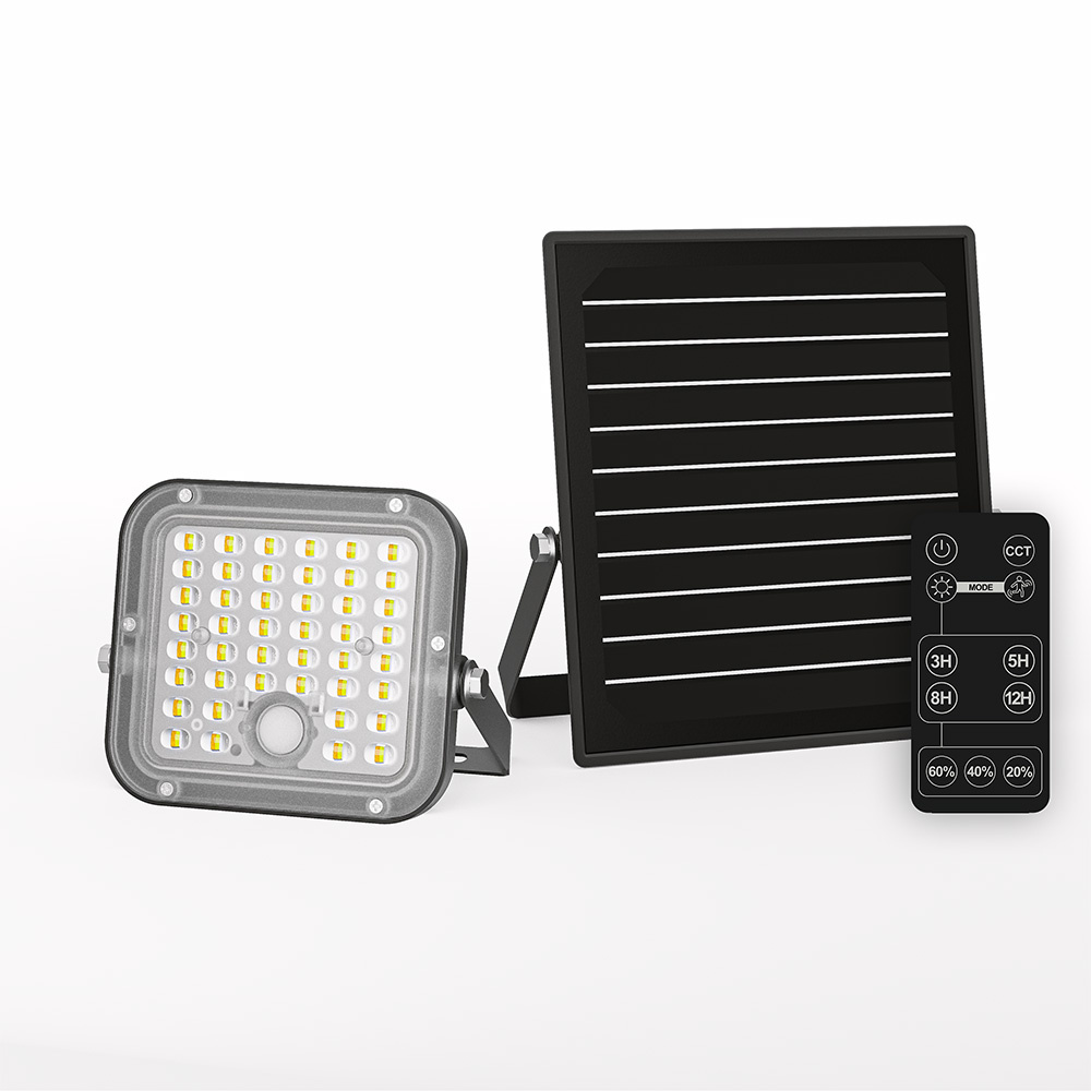 Vega LED Solar breedstraler met bewegingssensor - Incl. Schemersensor - Los zonnepaneel - Schijnwerper - IP65 waterdicht - 88 LED's - 10 watt - 2800-6