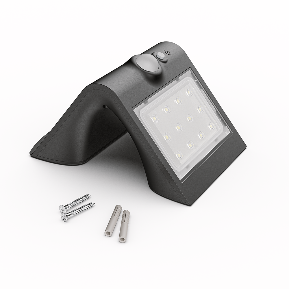 Rhodes LED Solar Wandlamp met bewegingssensor 2 lichtstanden 14 LEDS 3000K Warm wit