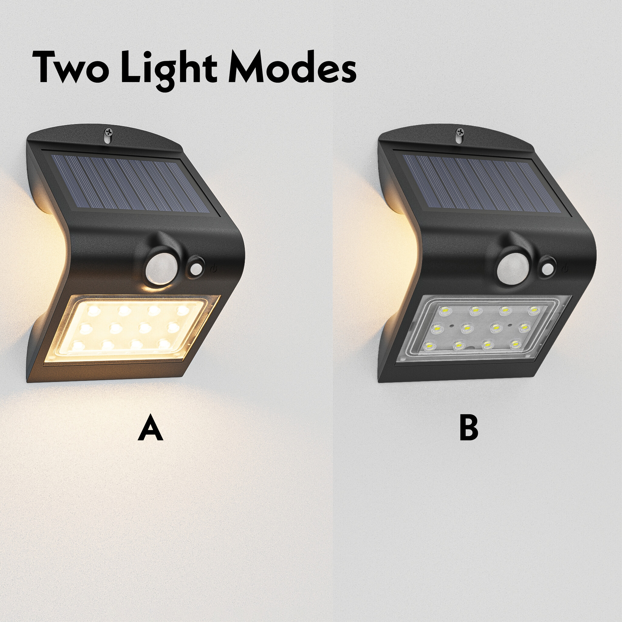 Rhodes LED Solar Wandlamp met bewegingssensor 2 lichtstanden 14 LEDS 3000K Warm wit