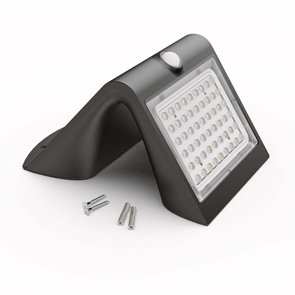 Rhodes LED Solar Wandlamp met bewegingssensor 2 lichtstanden 56 LEDS 3000K Warm wit