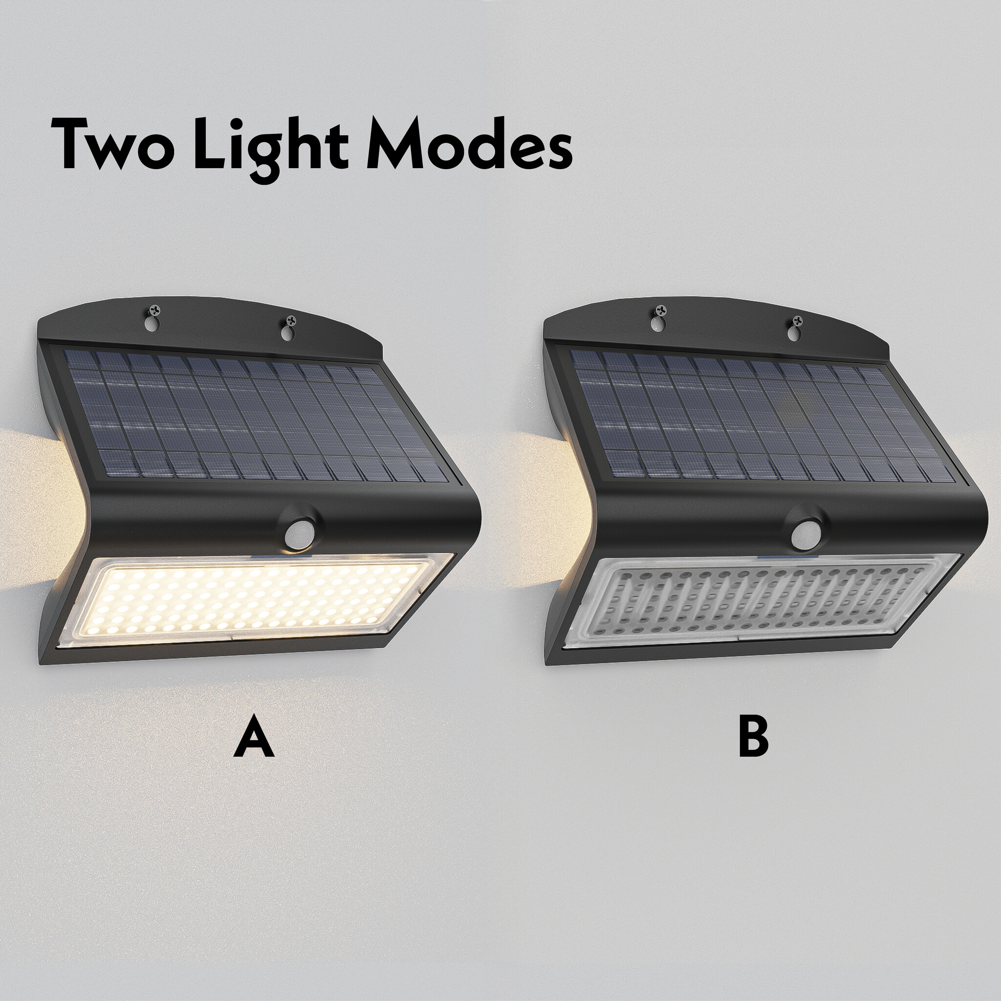 Rhodes LED Solar Wandlamp met bewegingssensor 2 lichtstanden 104 LEDS 3000K Warm wit