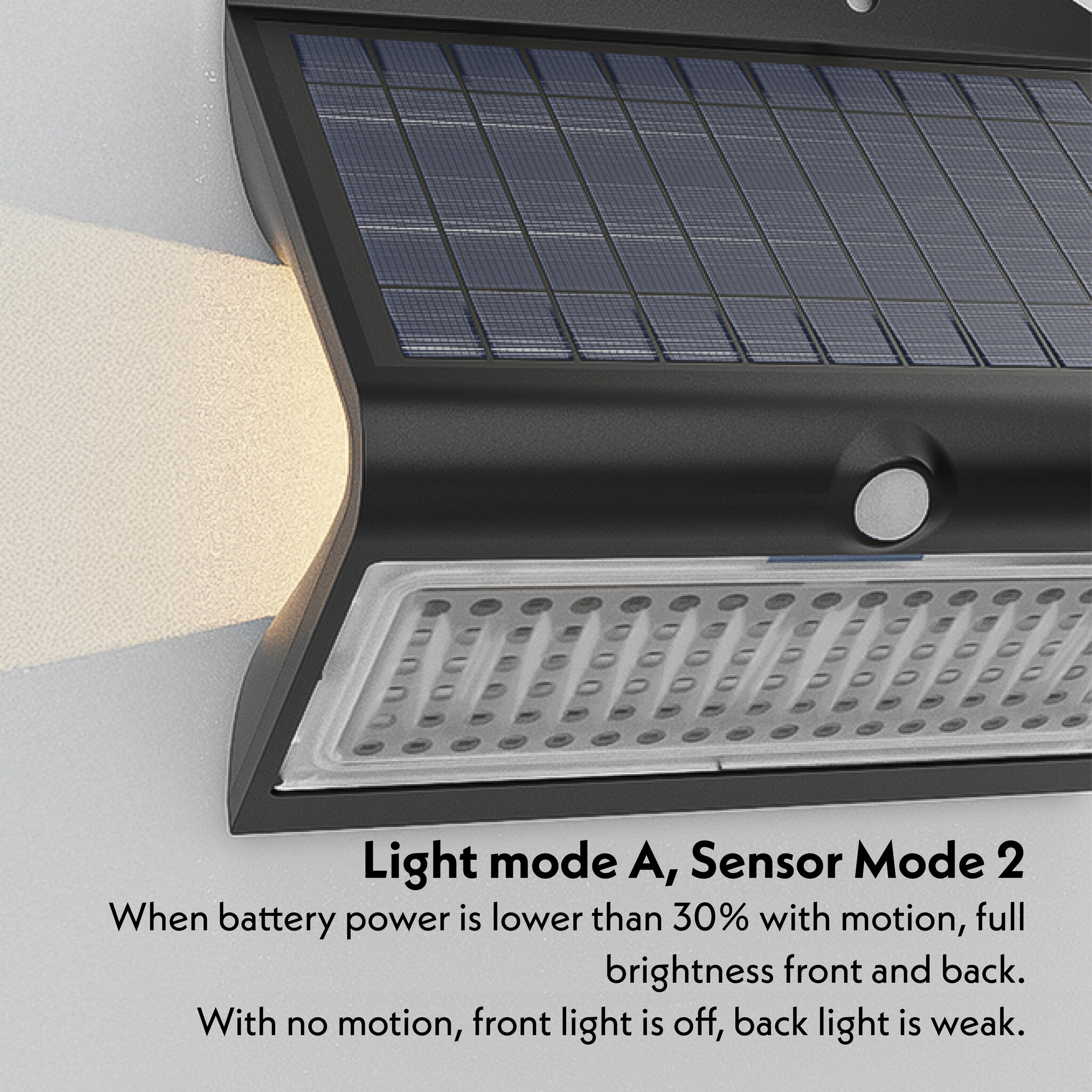 Rhodes LED Solar Wandlamp met bewegingssensor 2 lichtstanden 104 LEDS 3000K Warm wit