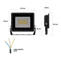 Stratos LED Breedstraler 20 Watt 1620 lumen IP65 4000K Zwart 2 jaar garantie