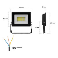 Stratos LED Fluter 30 Watt 2505 Lumen IP65 4000K Schwarz 2 Jahre Garantie