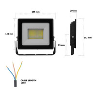 Stratos LED Breedstraler 50 Watt 4270 lumen IP65 4000K Zwart 2 jaar garantie