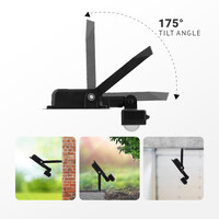 Stratos LED Floodlight with PIR sensor 10 Watt 735 lumens IP65 6500K Black 2-year warranty