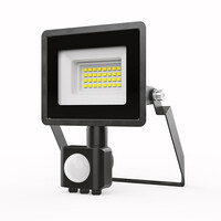 Stratos LED Floodlight with PIR sensor 20 Watt 1620 lumens IP65 6500K Black 2-year warranty