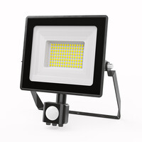 Stratos LED Floodlight with PIR sensor 50 Watt 4270 lumens IP65 4000K Black 2-year warranty