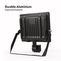 Stratos LED Floodlight with PIR sensor 50 Watt 4270 lumens IP65 4000K Black 2-year warranty