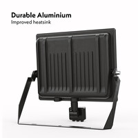 Stratos LED Floodlight 100 Watt with PIR sensor 8700 lumens IP65 4000K Black 2-year warranty